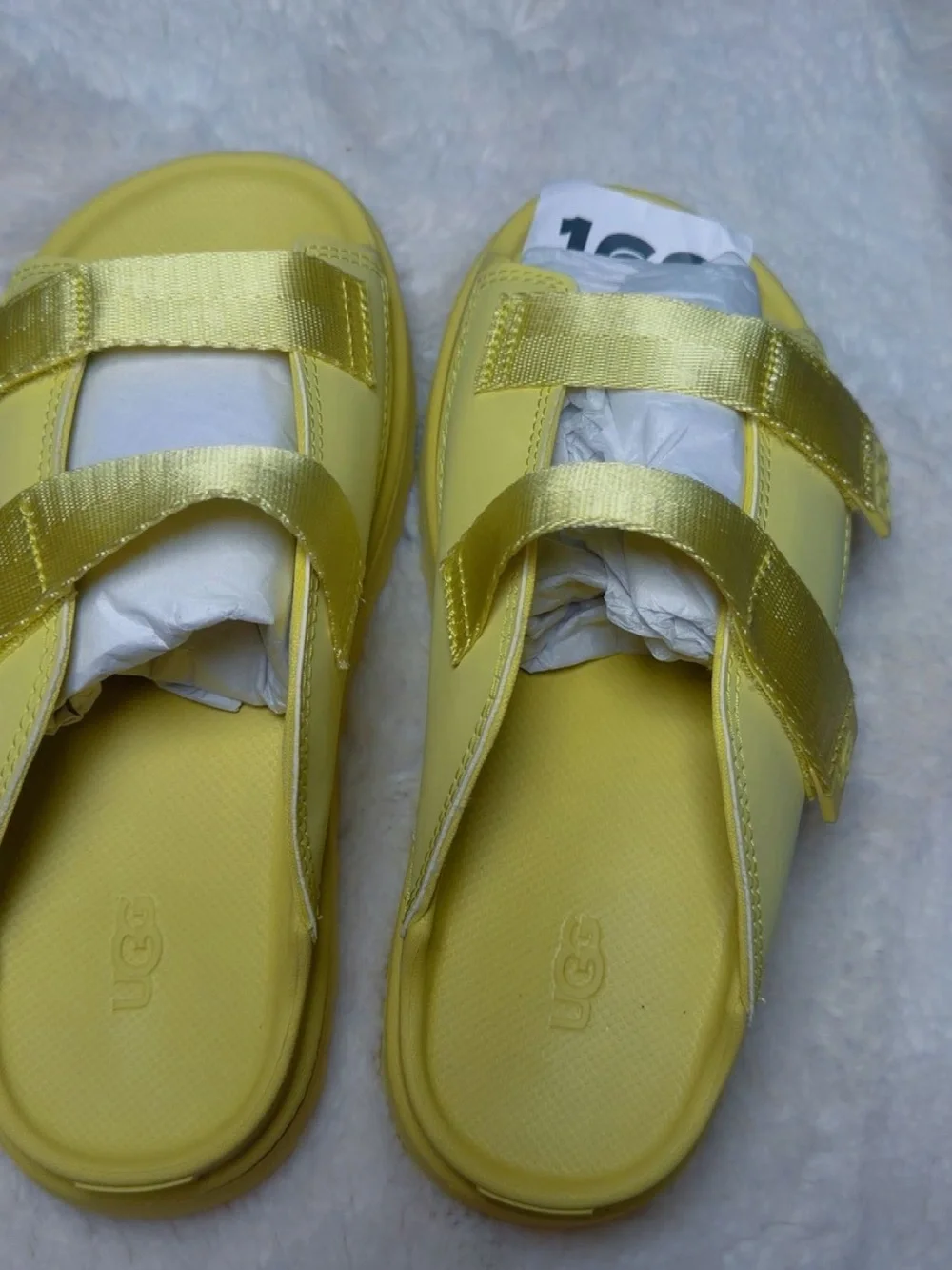 UGG Kids Yellow Double-Strap Slide Sandals